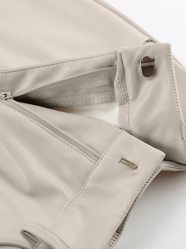 Skinny Wrap Pockets Solid Color Split-Front Zipper Skirts Bottoms