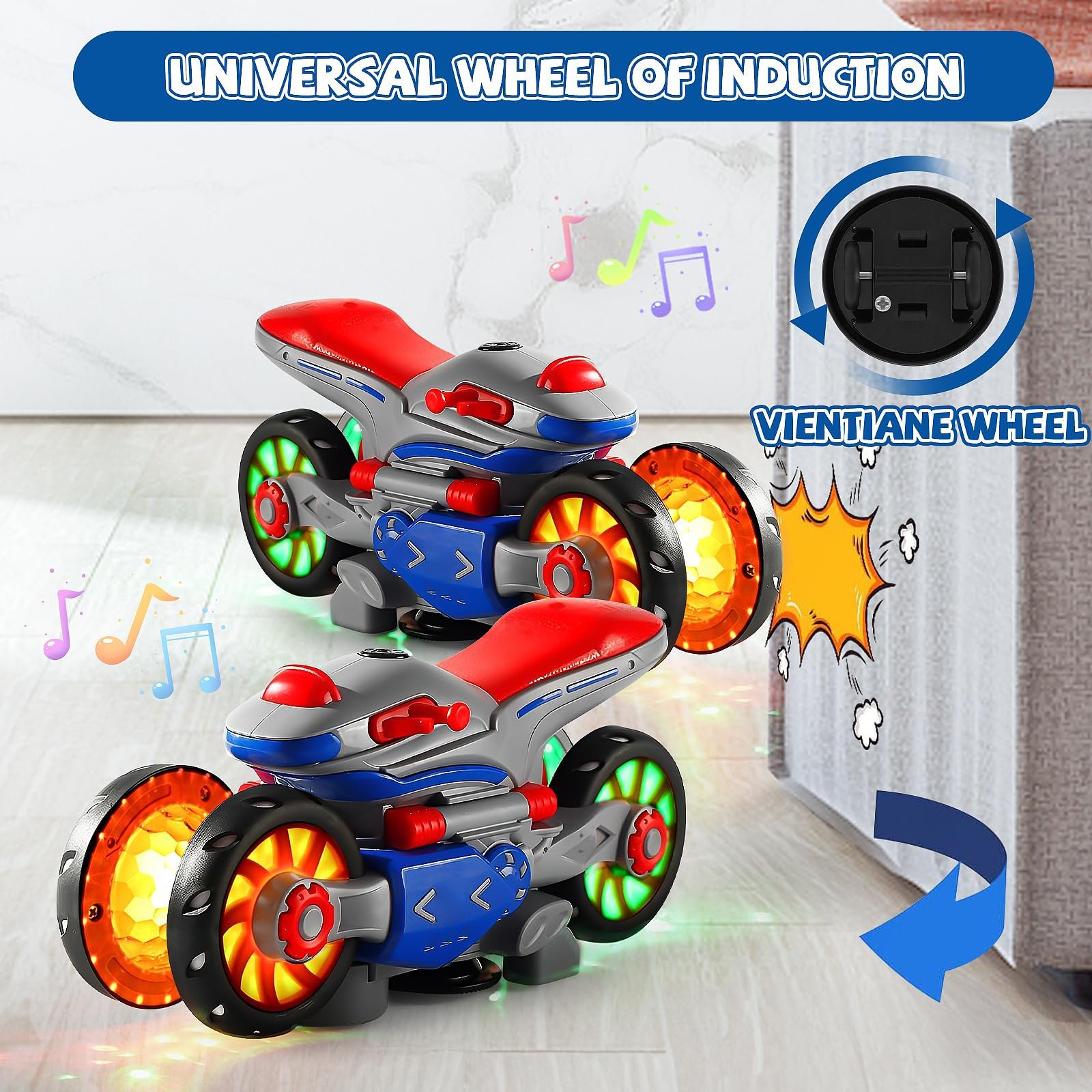 🎁New Electric Light and Music Deformation Motorcycle