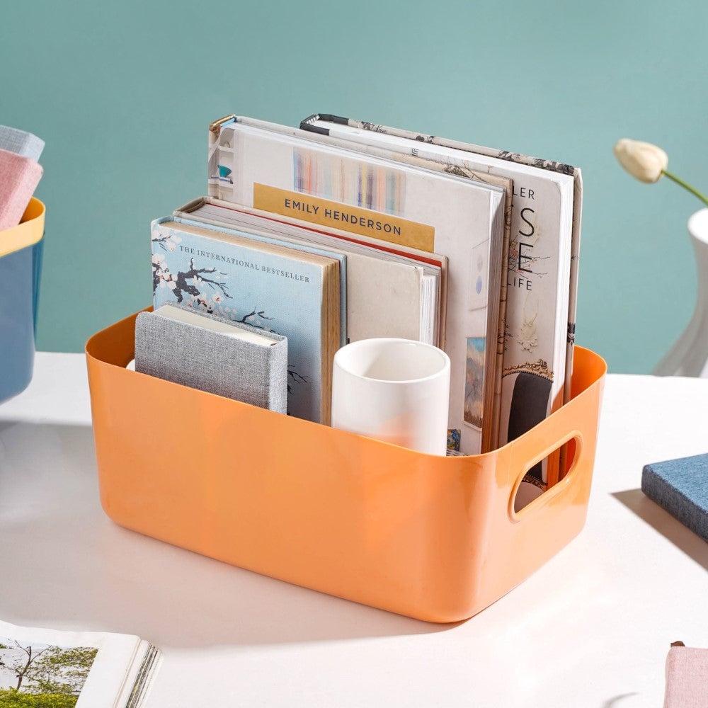 Multipurpose Storage Basket Orange Set Of 2 11 Inch