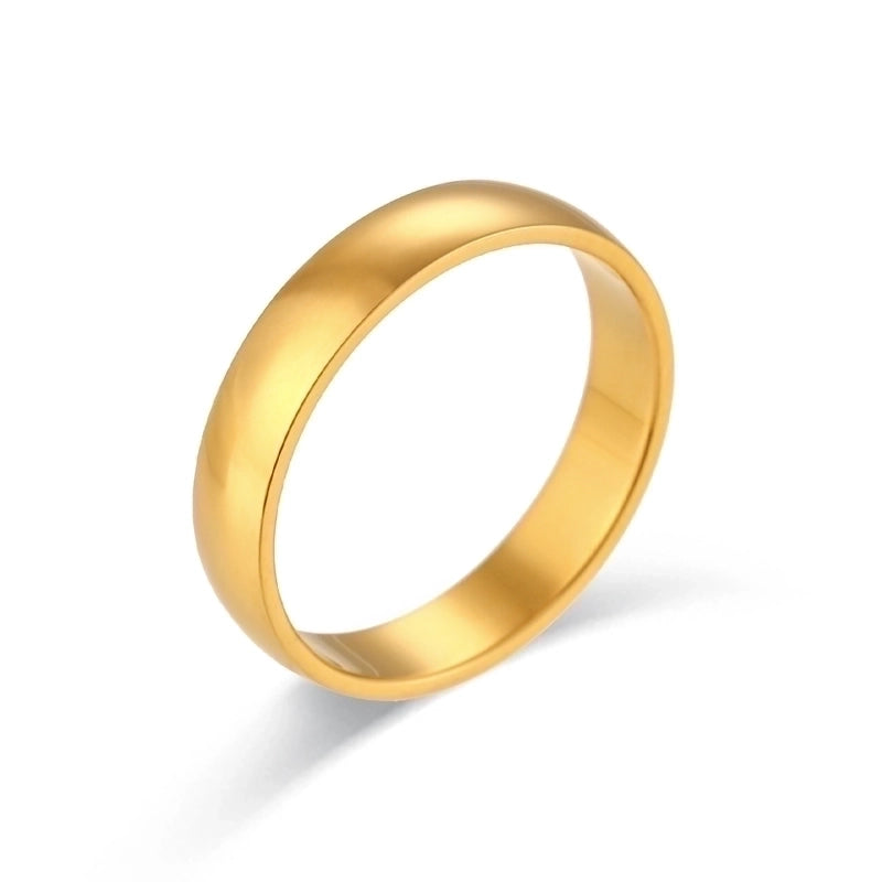 Fashion Solid Color 304 Stainless Steel 18K Gold Plated Plating Rings