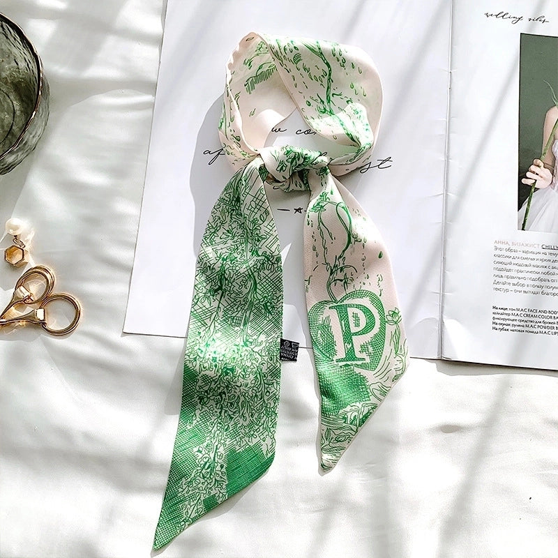 Women's Bohemian Letter Satin Printing Silk Scarves