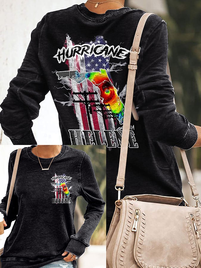 Women's Florida  Strong Mitton Hurricane Print Casuasl Sweatshirt