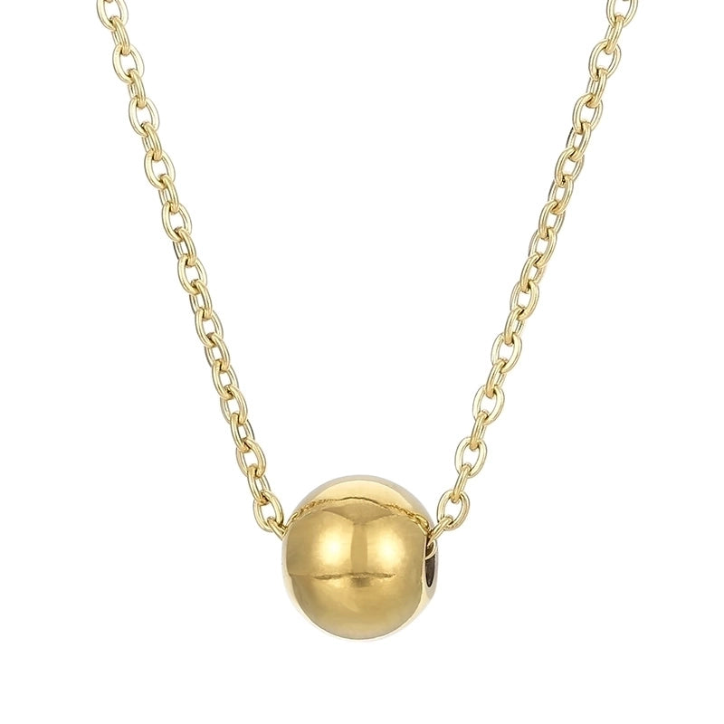 Stainless Steel Titanium Steel 18K Gold Plated Minimalist Plating Round Pendant Necklace