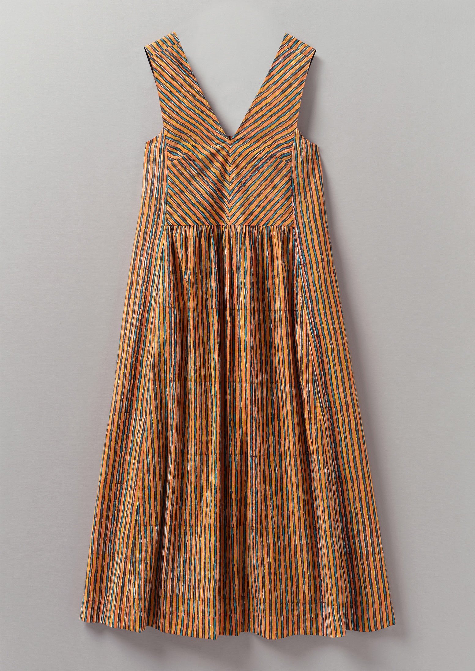 Stripe Block Print Cotton Dress | Poppy