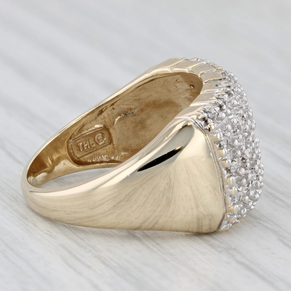 0.15ctw Diamond Cluster Ring 10k Yellow Gold Size 7