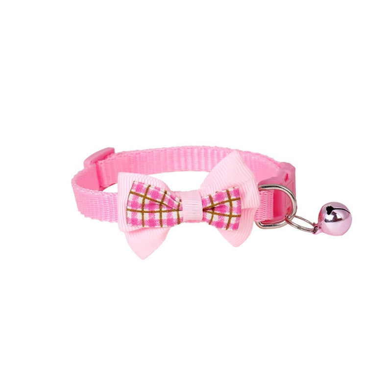 Cute PP PVC Plaid Bow Knot Pet Collar