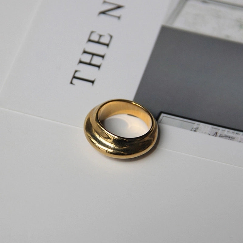 Minimalist Commute Solid Color Stainless Steel Plating Gold Plated Rings