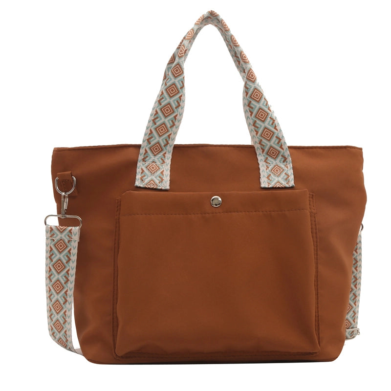 Women's Canvas Solid Color Classic Style Zipper Crossbody Bag