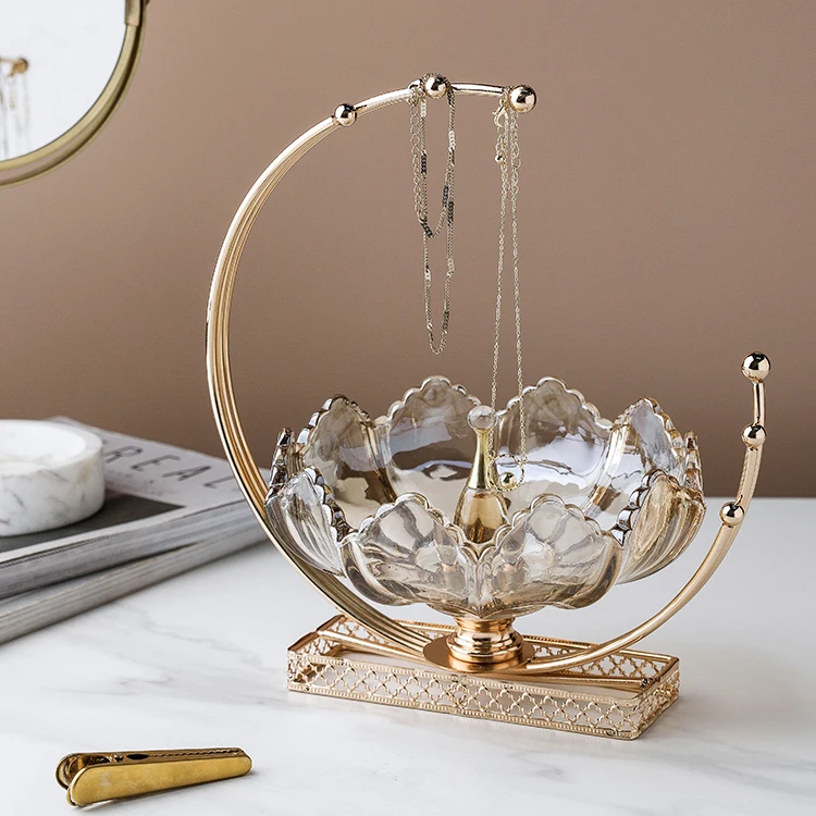 Home Decor Crystal Glass Modern Nordic Living Room House Metal Trays Gold Luxury Other Decoration Home Table Decor For Home