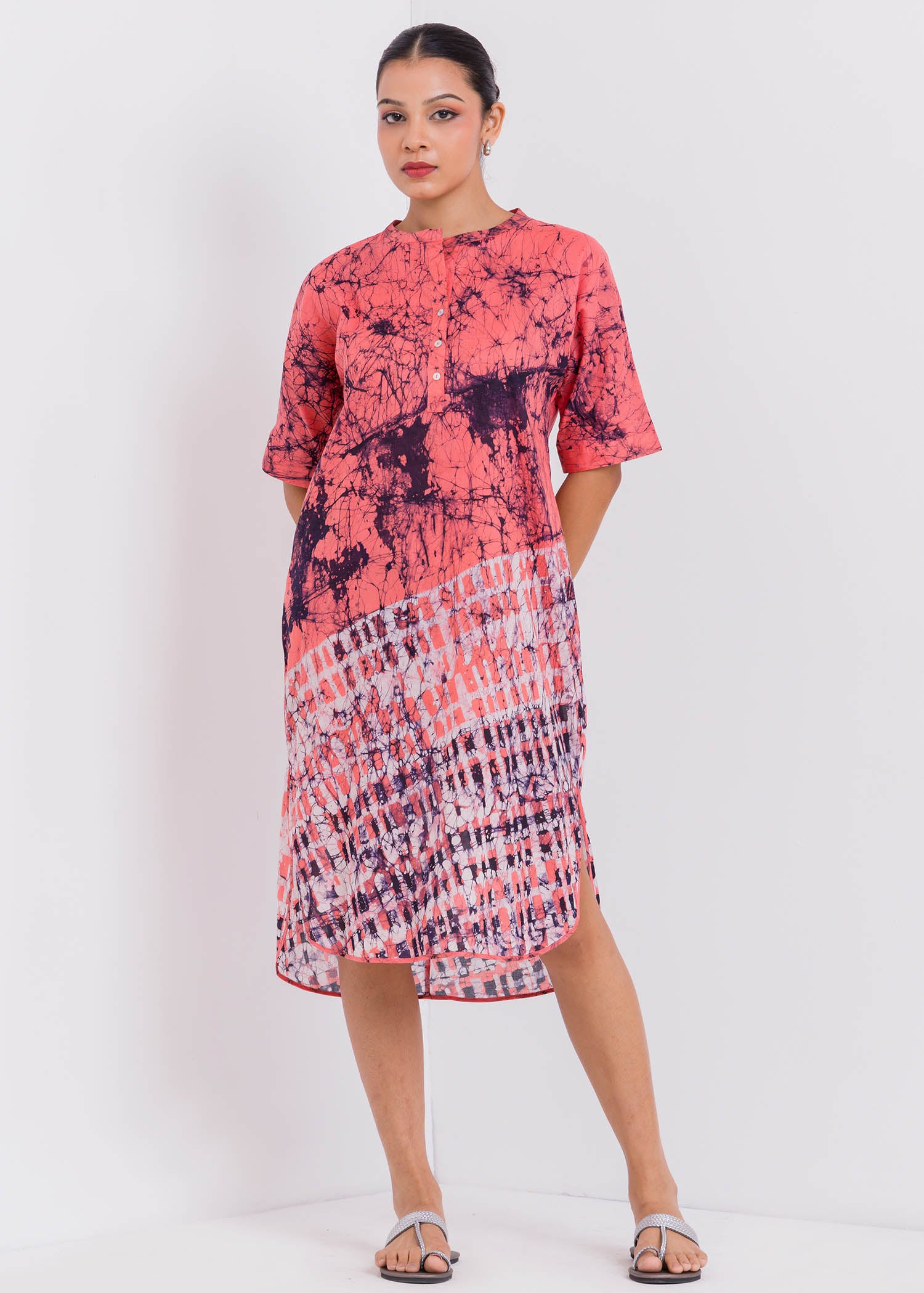 Batik Two Side Slit Dress