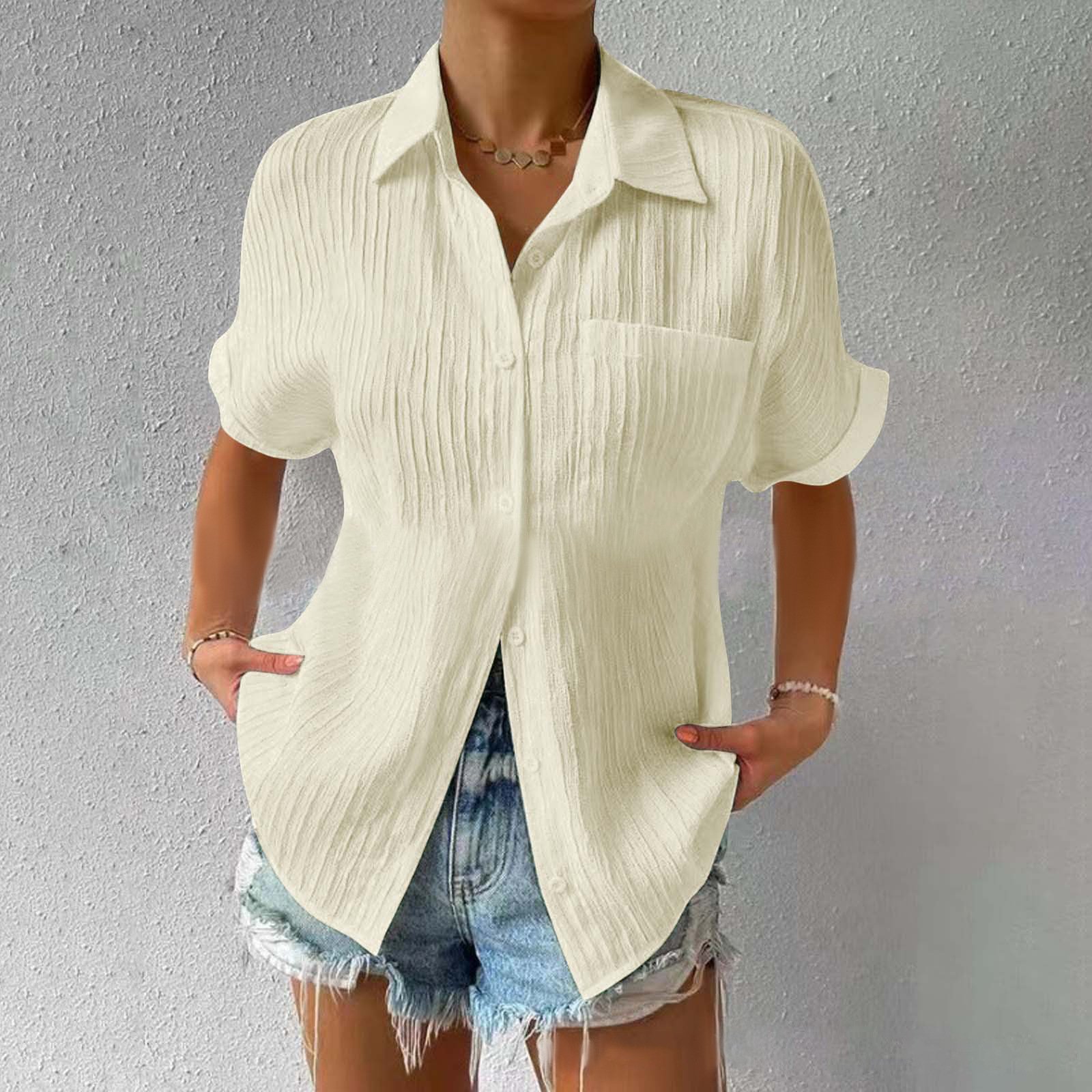 🔥2024 HOT VENTA-49% OFF🔥Blusa Holgada Informal Con Botones Y Cuello Camisero