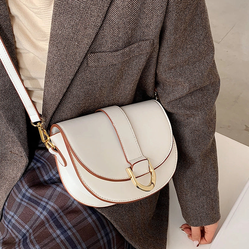 Women's Small Pu Leather Solid Color Streetwear Shell Magnetic Buckle Shoulder Bag Crossbody Bag