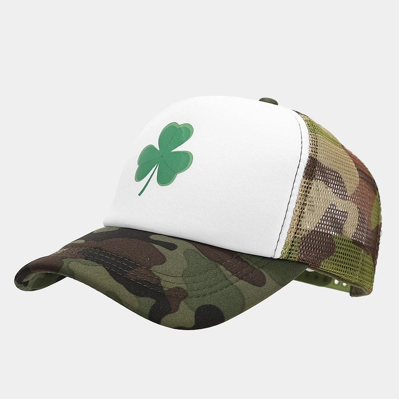 Popular Clover Pattern Spring And Summer Breathable Quick-drying Cap Outdoor Sunshade Sunscreen Mesh Baseball Cap