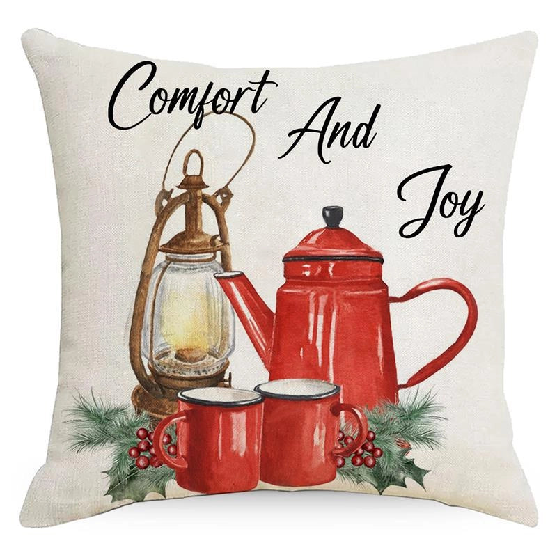 Fashion Christmas Tree Christmas Socks Letter Linen Pillow Cases
