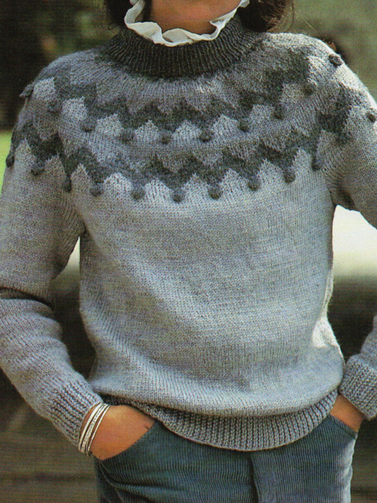 Vintage Fair Isle Knitted Crew Neck Sweater