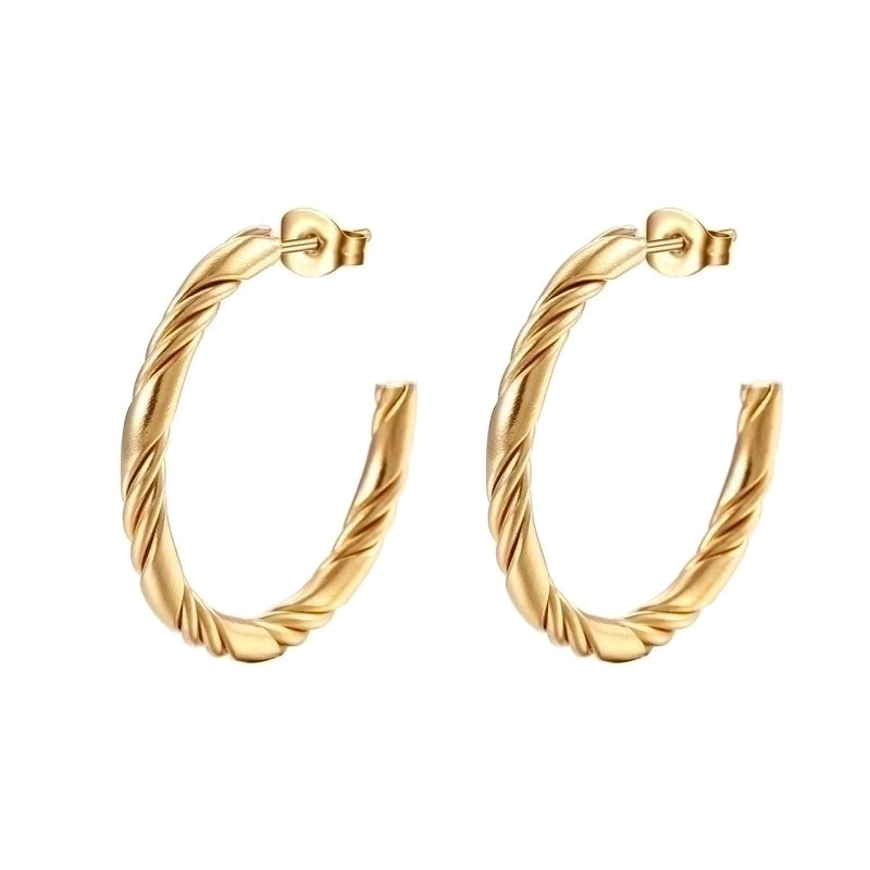 1 Pair Fashion Solid Color Plating 201 Stainless Steel 18K Gold Plated Earrings