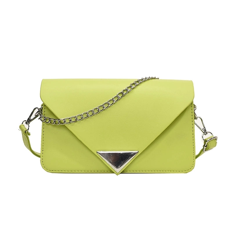 Women's Pu Leather Solid Color Elegant Square Lock Clasp Crossbody Bag