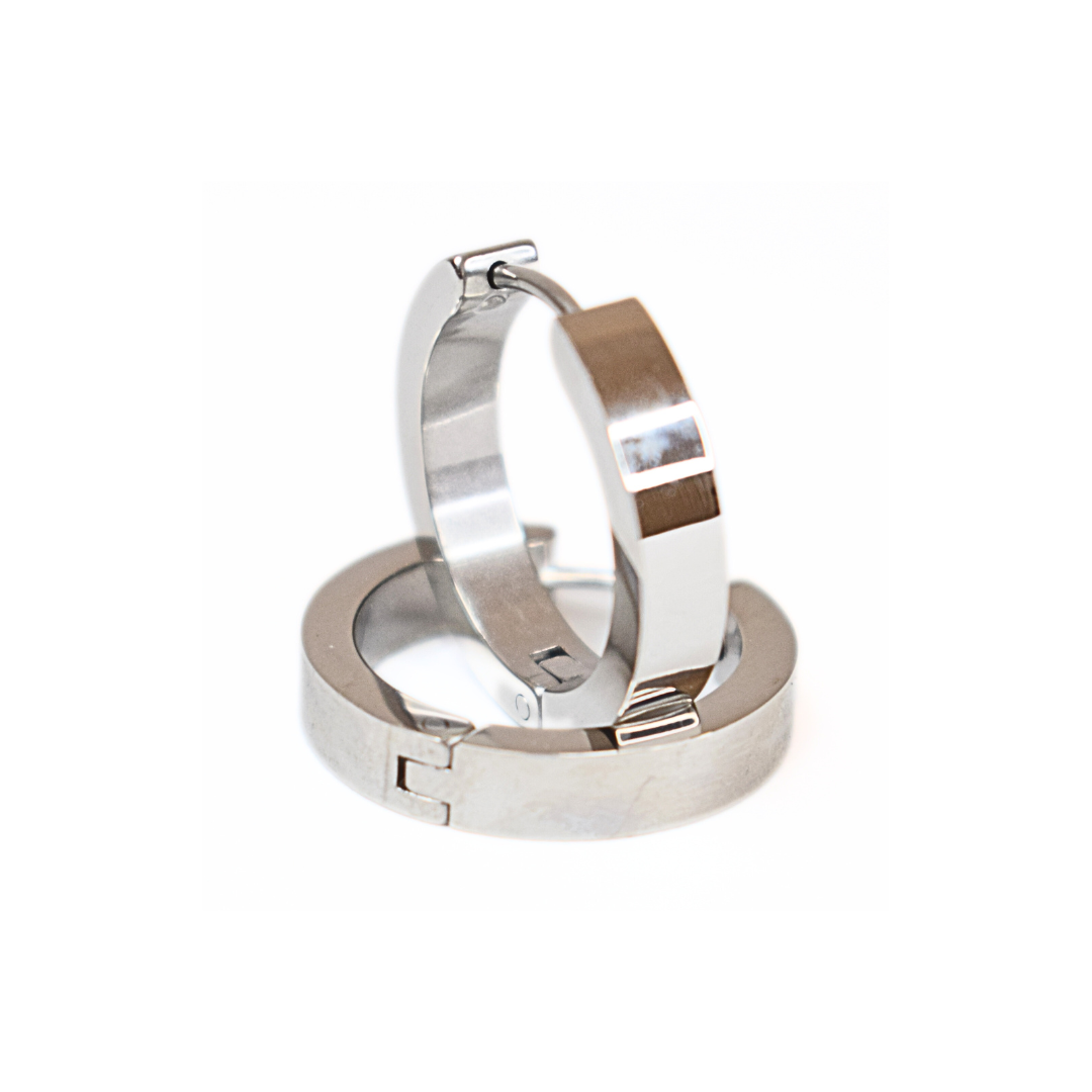 16mm edged hoops - Silver