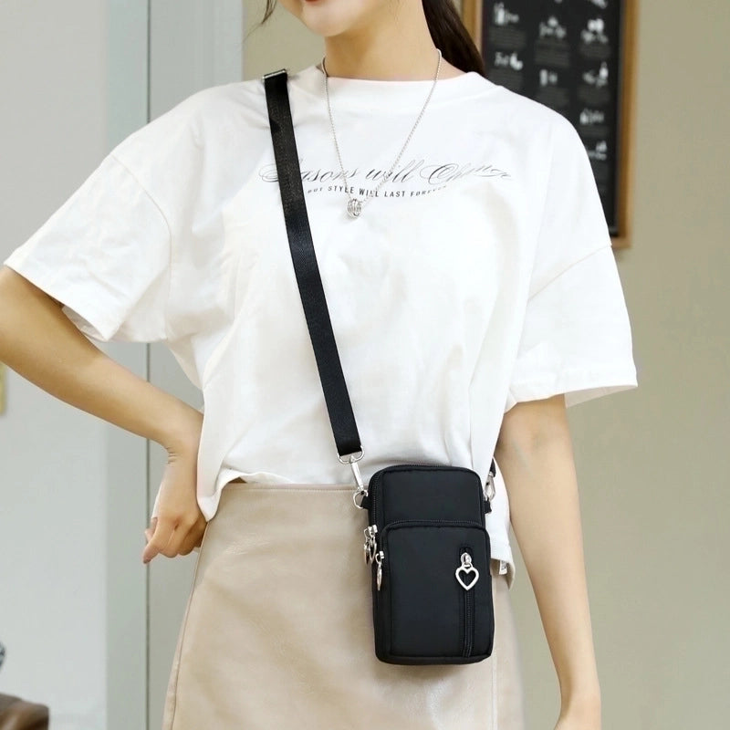 Women'S Nylon Solid Color Fashion Zipper Phone Wallet