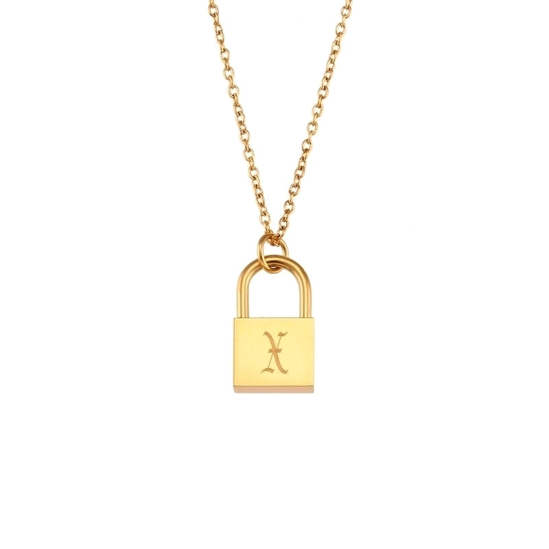 Fashion Letter 304 Stainless Steel 18K Gold Plated Plating Necklace
