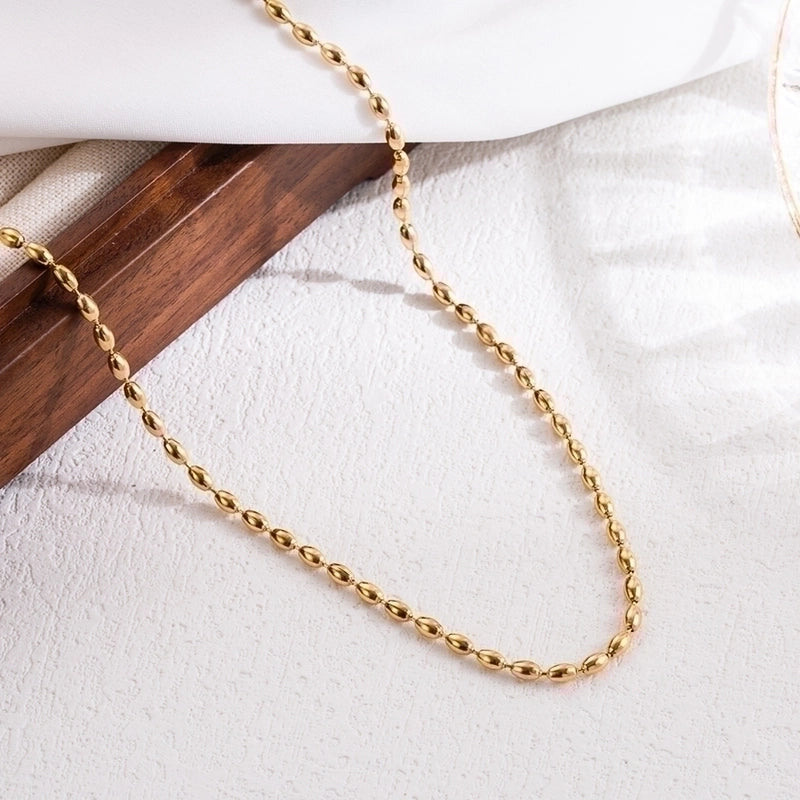 Elegant Minimalist Solid Color 304 Stainless Steel 18K Gold Plated Stainless Steel Necklaces