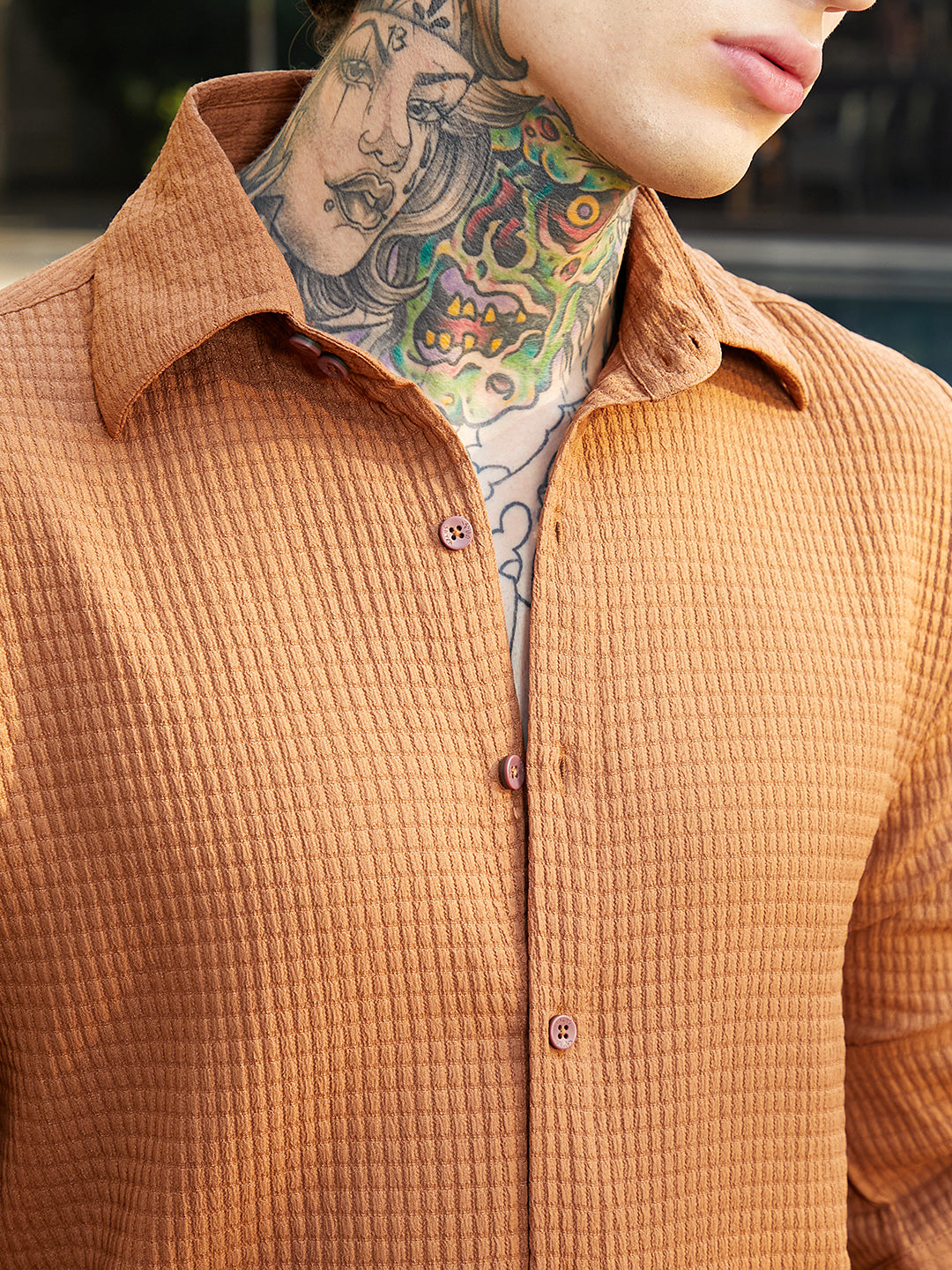Grid-Textured Shirt