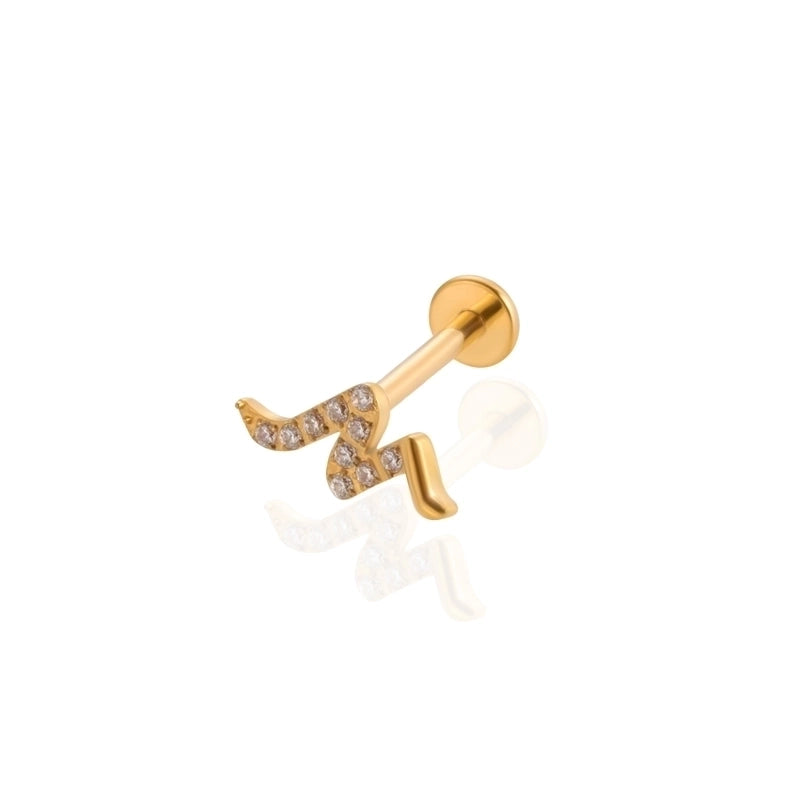 1 Piece Ear Cartilage Rings & Studs IG Style Cool Style Geometric Water Droplets Pure Titanium Plating Inlay Zircon