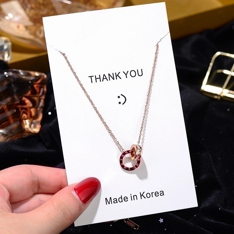 Titanium Steel Vintage Style Tassel Plating Doll Constellation Crown Pendant Necklace