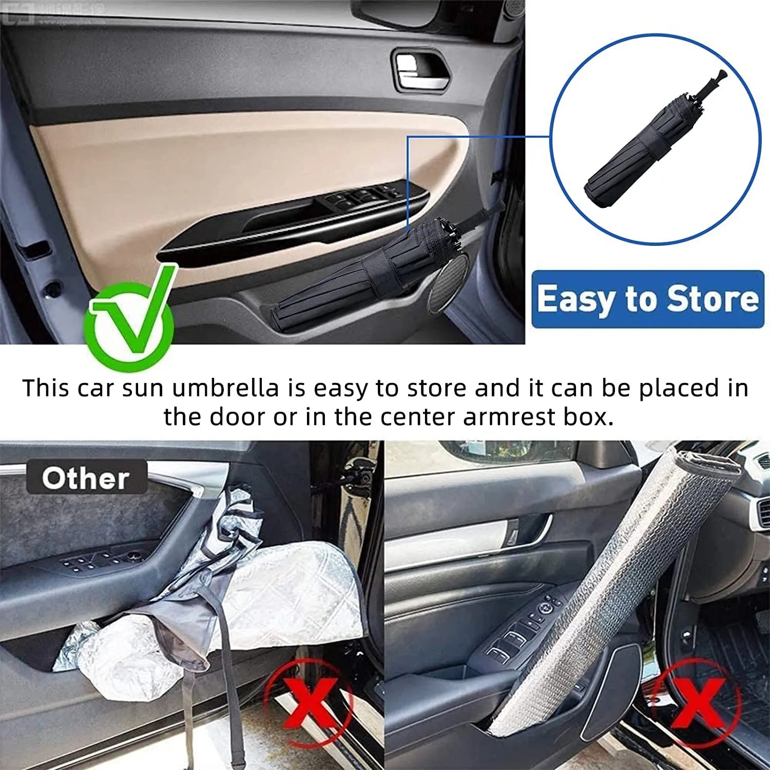 🔥🔥🔥Car Windshield Sun Shade Umbrella Auto Windshield Covers Most Cars