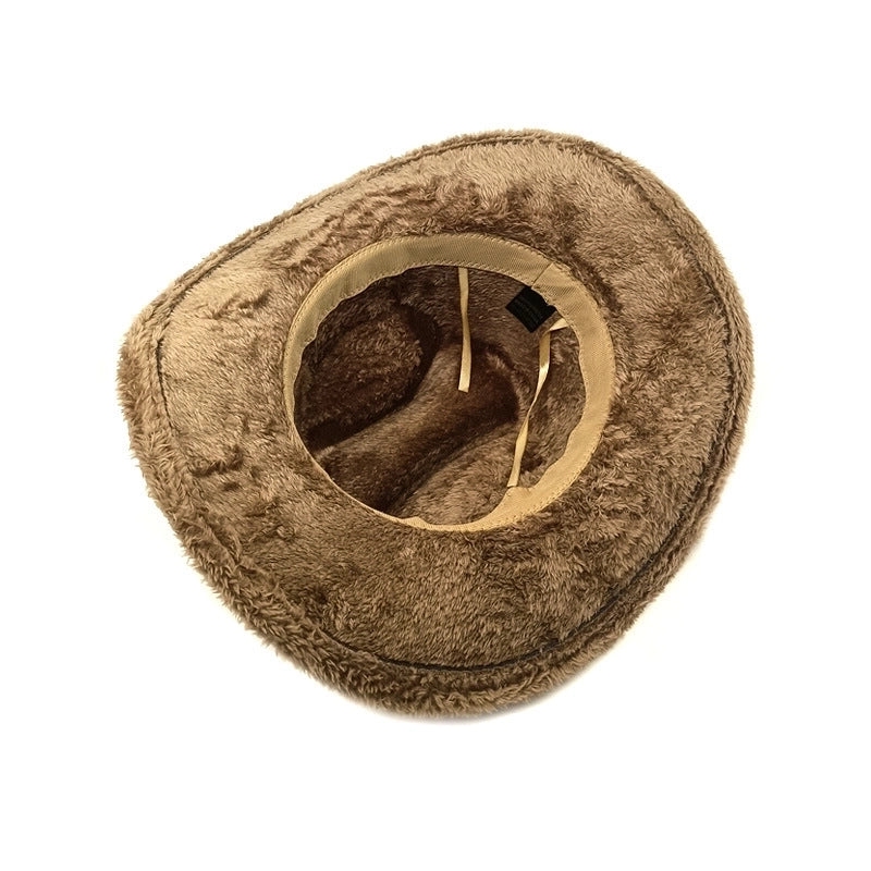 Unisex Cowboy Style Minimalist Solid Color Wide Eaves Fedora Hat