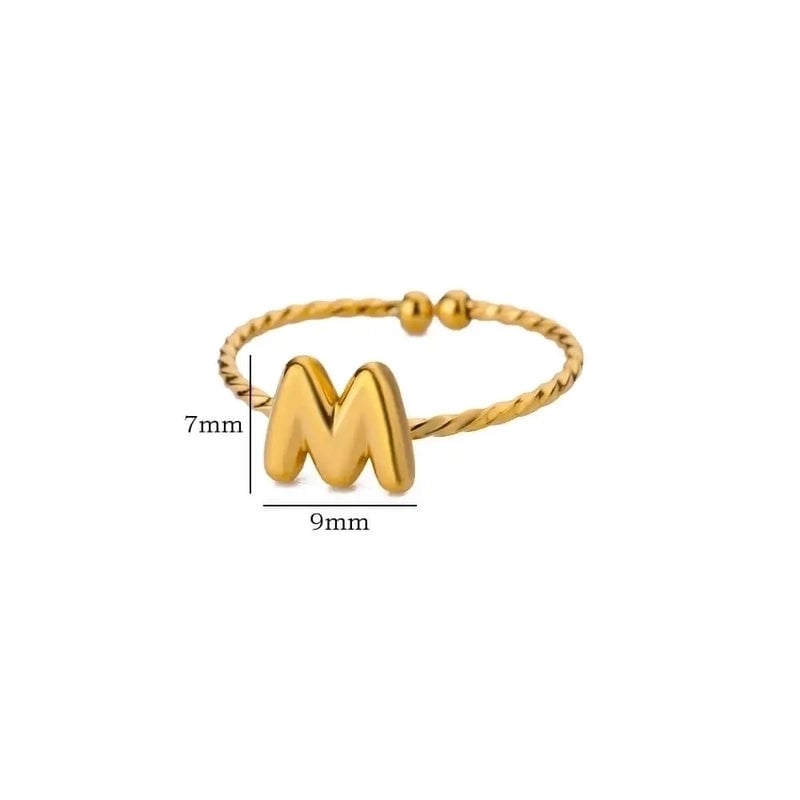 Elegant Minimalist Streetwear Letter 304 Stainless Steel Plating Open Rings