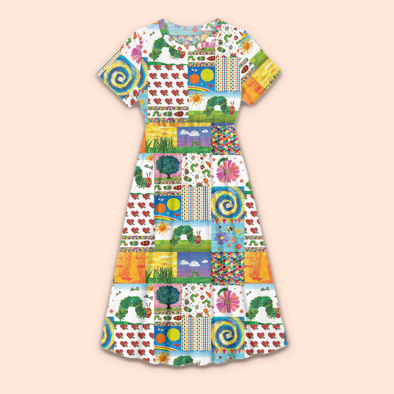 Garden Trip With Caterpillars Teacher Printed One Piece Dress