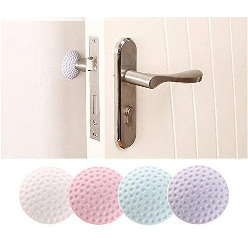 (Pack of 4) Door Handle Bumper Rubber Lock Crash mat Pad Baby safety Protective Anti-collision Edge Corner Wall Protector Guard Door Stopper