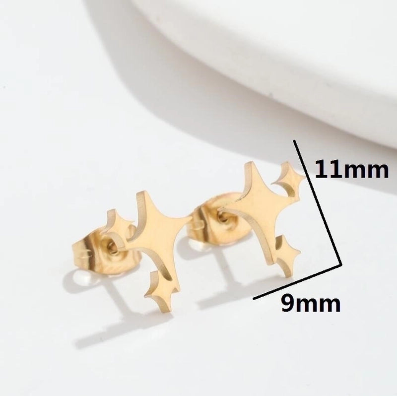 Minimalist Star Stainless Steel Plating Ear Studs 1 Pair