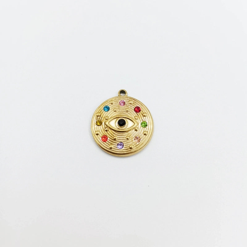 Fashion Round Water Droplets 304 Stainless Steel Natural Stone Zircon 14K Gold Plated Plating Inlay Stainless Steel Necklaces