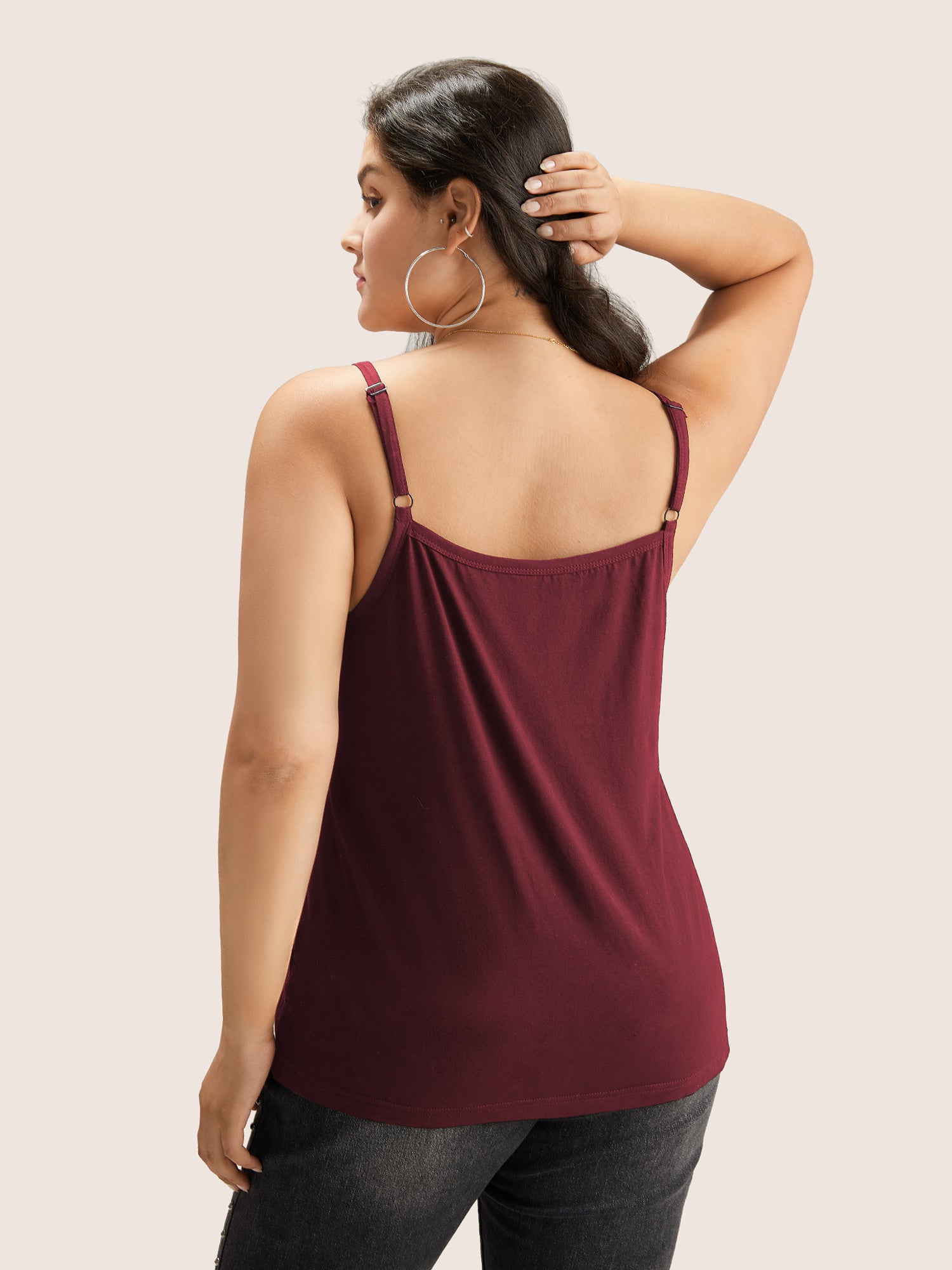 Cotton Plain Adjustable Straps Cami Top