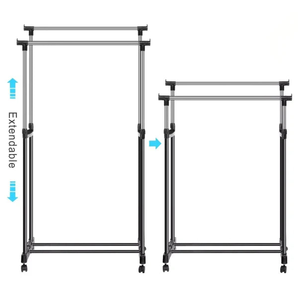 Double-Pole Clothes Rack