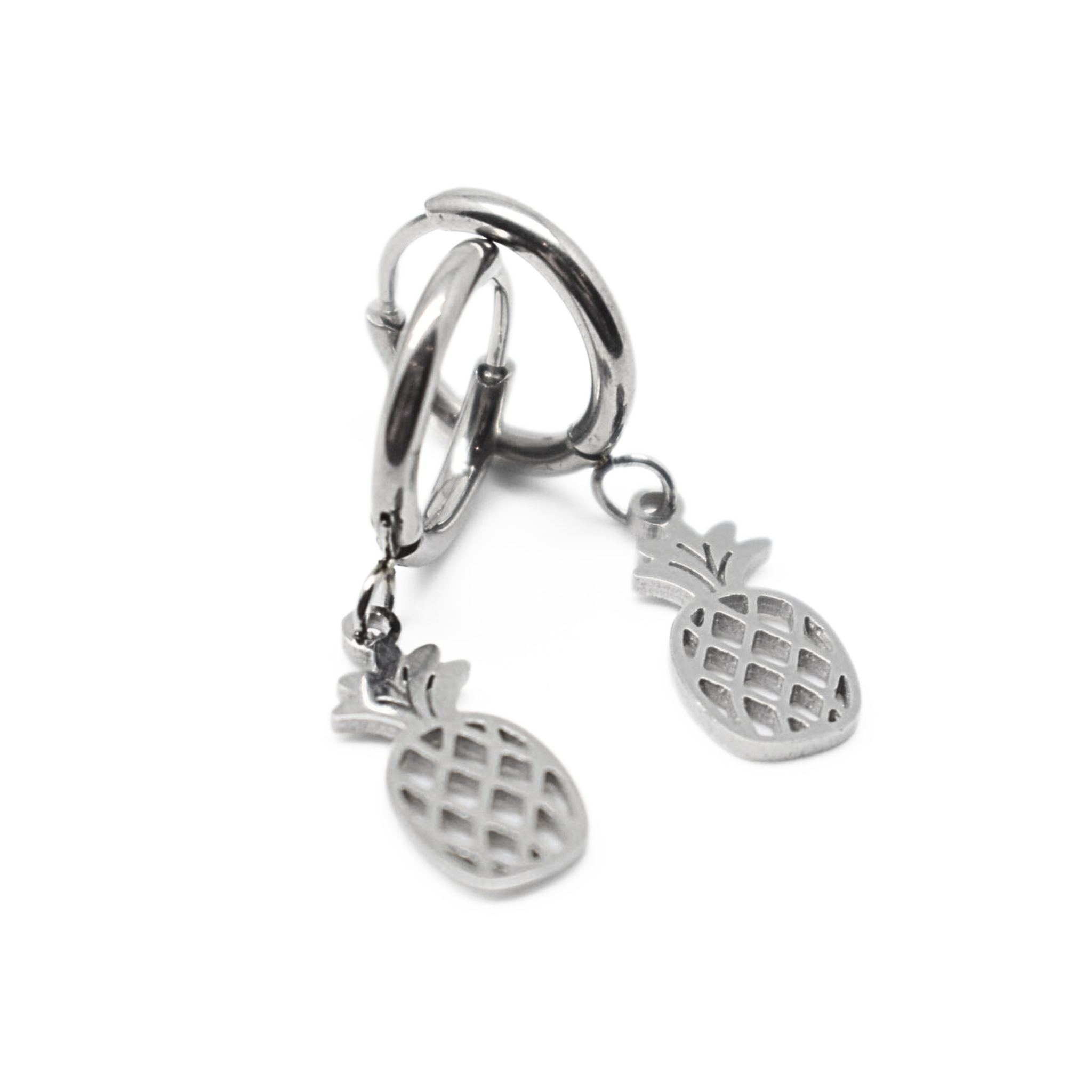 Pineapple hoops - Silver