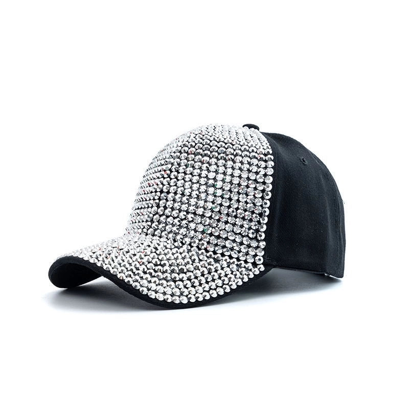 Women's Elegant Color Block Chain Curved Eaves Baseball Cap