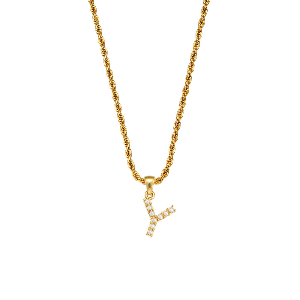 Fashion Letter Geometric Stainless Steel 18K Gold Plated Necklaces