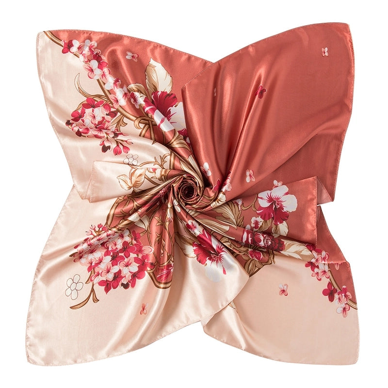 Women's Vintage Style Streetwear Color Block Satin Kerchief