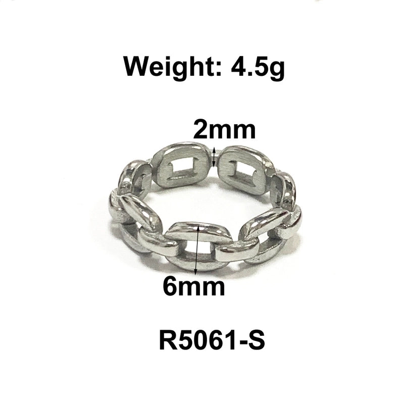 Fashion Solid Color 304 Stainless Steel Titanium Steel 18K Gold Plated Plating Rings