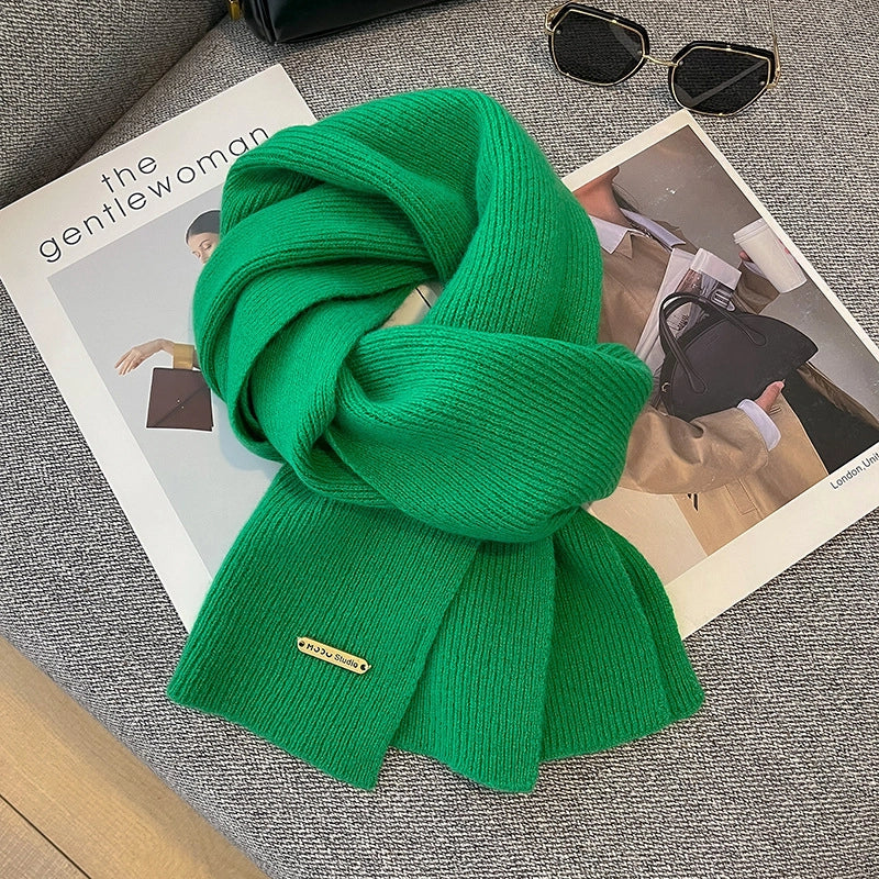 Unisex Elegant Business Basic Solid Color Fleece Scarf