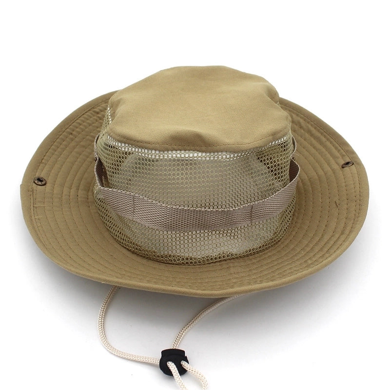 Adults Casual Solid Color Camouflage Flat Eaves Bucket Hat