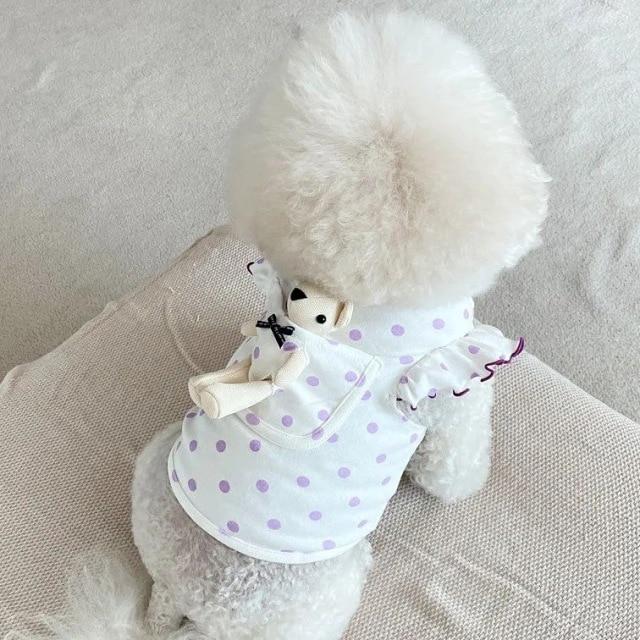 Polka Dot Dog Clothes With Bear Doll
