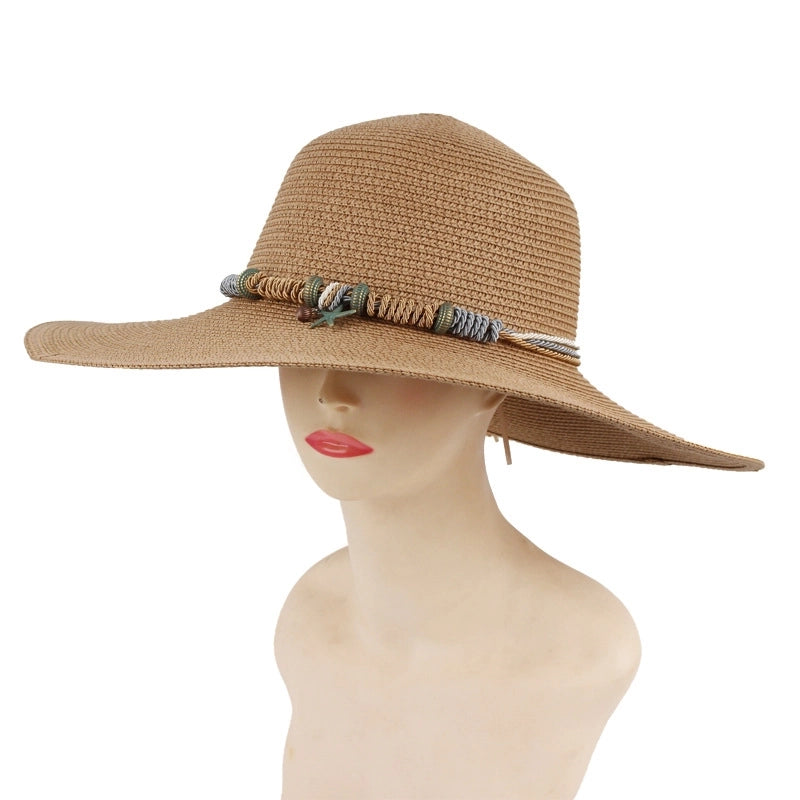 Women's Korean Style Solid Color Big Eaves Straw Hat