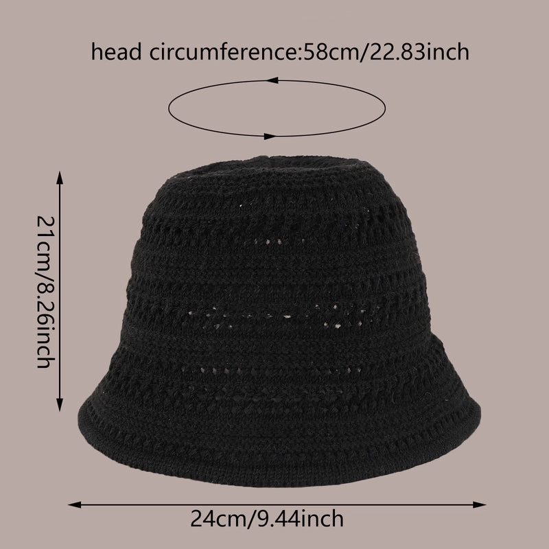 Women's Casual Minimalist Solid Color Solid Color Hollow Out Eaveless Bucket Hat