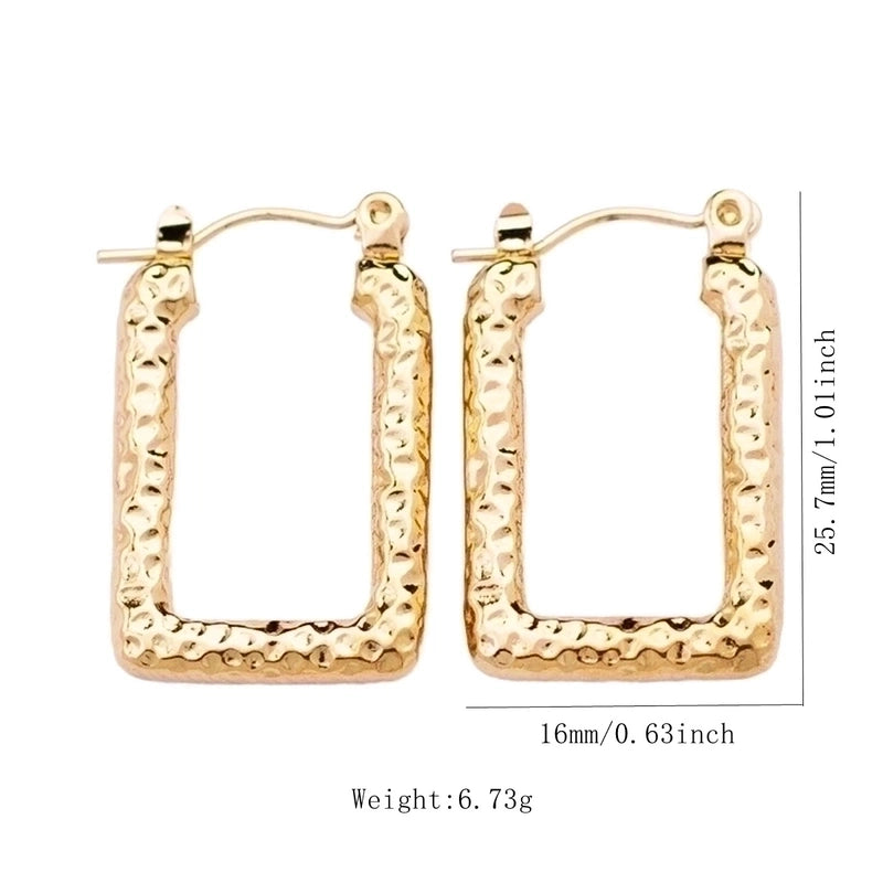 1 Pair Vintage Style U Shape Geometric Heart Shape Plating 304 Stainless Steel None 18K Gold Plated Hoop Earrings
