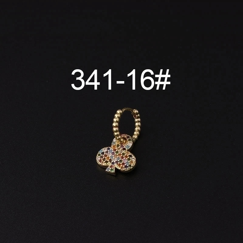 Ear Cartilage Rings & Studs Fashion Geometric Copper Plating Artificial Gemstones