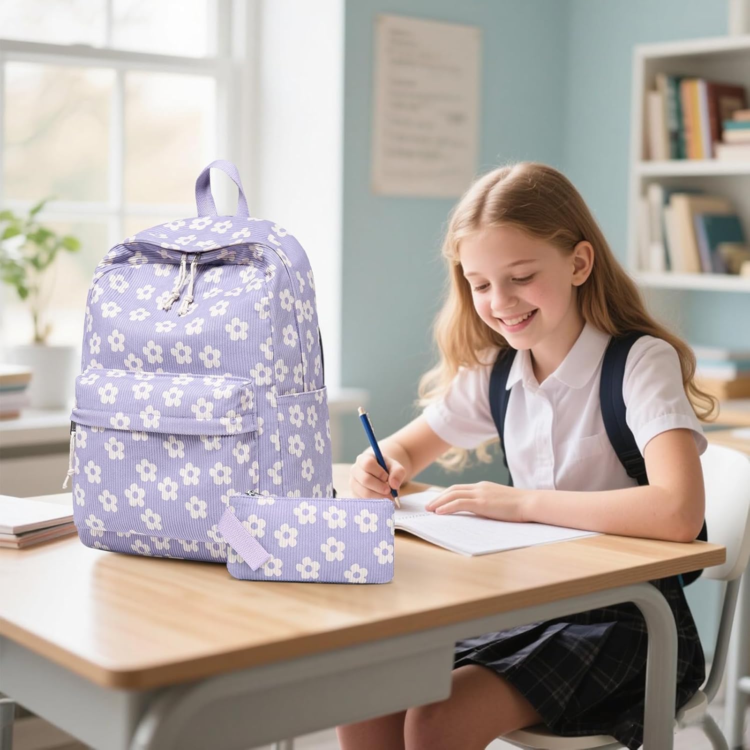 Bluboon School Backpack Teens Girls Boys Kids School Book Bags with Lunch Box Pencil Bag